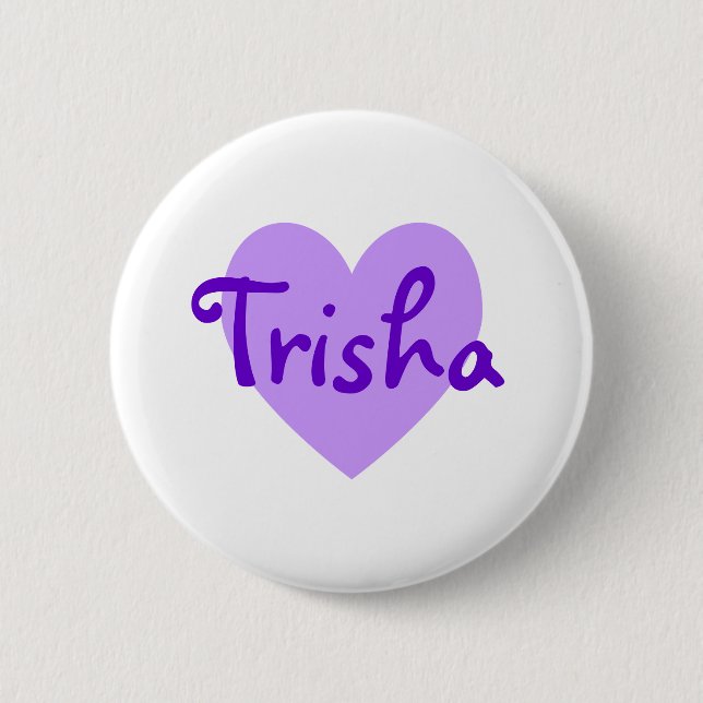 Trisha in Purple 6 Cm Round Badge (Front)