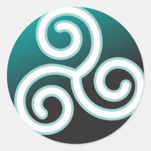 Triskele Celtic Spiral Classic Round Sticker