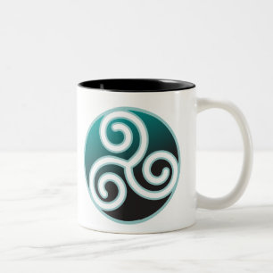 Triskele Celtic Spiral Two-Tone Coffee Mug