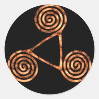 Triskele copper classic round sticker