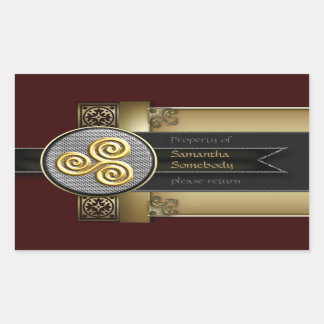 Triskele Decorative Bookplate Rectangular Sticker