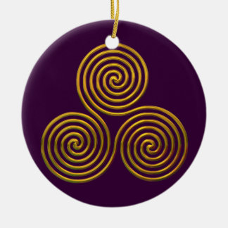 Triskele-gold Ceramic Tree Decoration