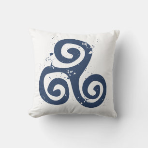 Triskele Irish or Breton Celtic Symbol Cushion
