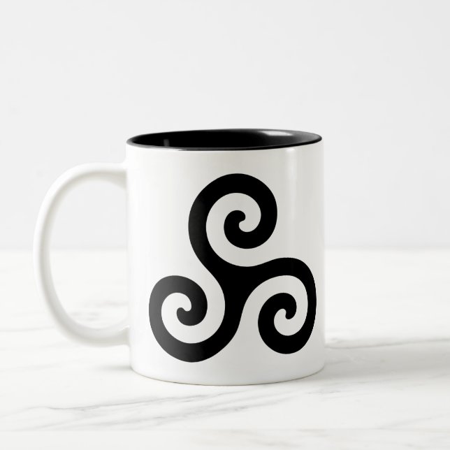 Triskele Symbol Two-Tone Coffee Mug (Left)