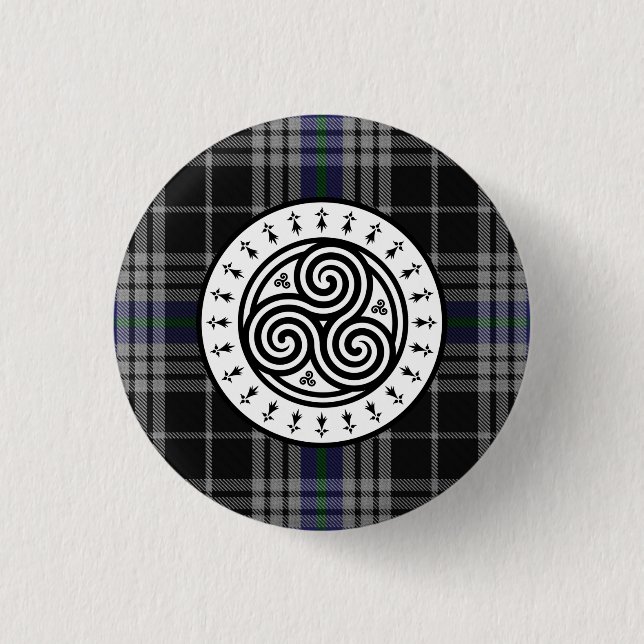 Triskele & Tartan National Breizh 3 Cm Round Badge (Front)