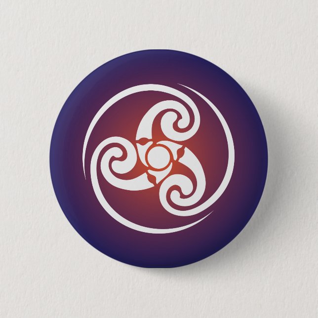 Triskele, Triple Spiral, Triskelion Symbol Celtic 6 Cm Round Badge (Front)