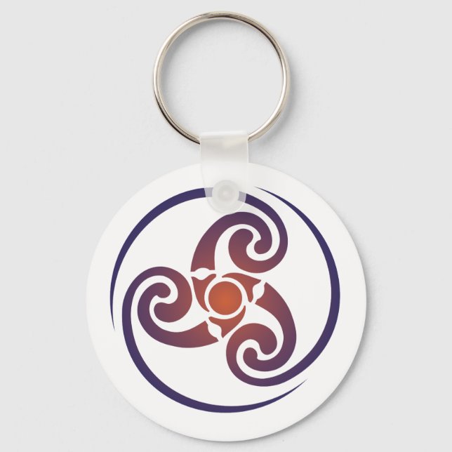 Triskele, Triple Spiral, Triskelion Symbol Celtic Key Ring (Front)