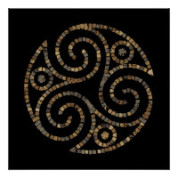 Triskelion Celtic – Triple spiral symbol – Mosaic