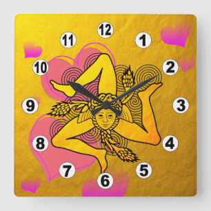 Triskelion Hearts & triple spiral golden clock 
