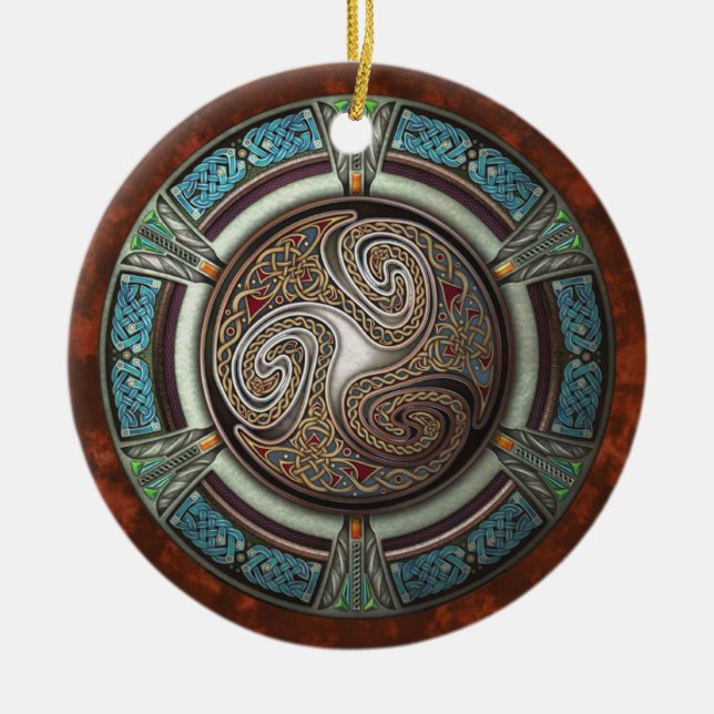 Triskelion  Pendant/Ornament Ceramic Tree Decoration (Front)