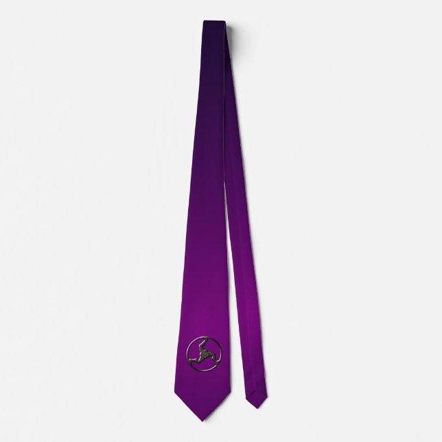 Triskelion Pentacle Ancient Symbol Mystic Purple Tie (Front)
