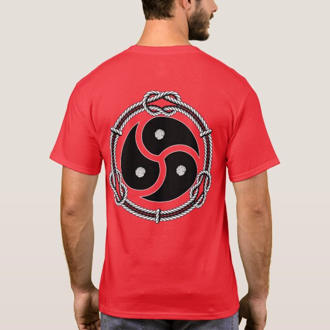 Triskelion Symbol with Rope Border T-Shirt (Back)