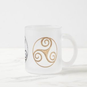 Triskelions Frosted Glass Coffee Mug