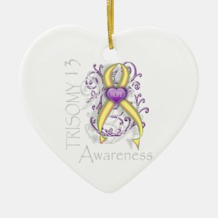 Trisomy 13 Awareness Ceramic Tree Decoration
