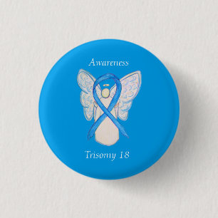 Trisomy 18 Awareness Angel Ribbon Art Pin