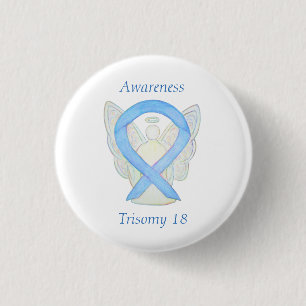 Trisomy 18 Awareness Angel Ribbon Art Pin
