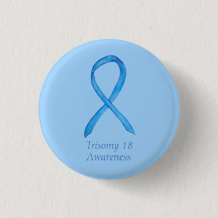 Trisomy 18 Awareness Ribbon Custom Art Pin