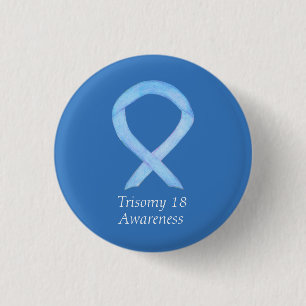 Trisomy 18 Awareness Ribbon Custom Art Pin