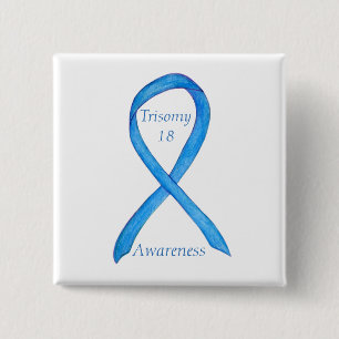 Trisomy 18 Awareness Ribbon Custom Art Pin