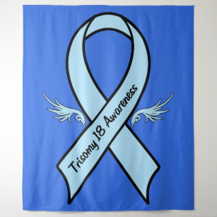 Trisomy 18 Awareness Ribbon with Wings Tapestry