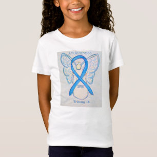 Trisomy 18 Blue Awareness Ribbon Angel Shirt
