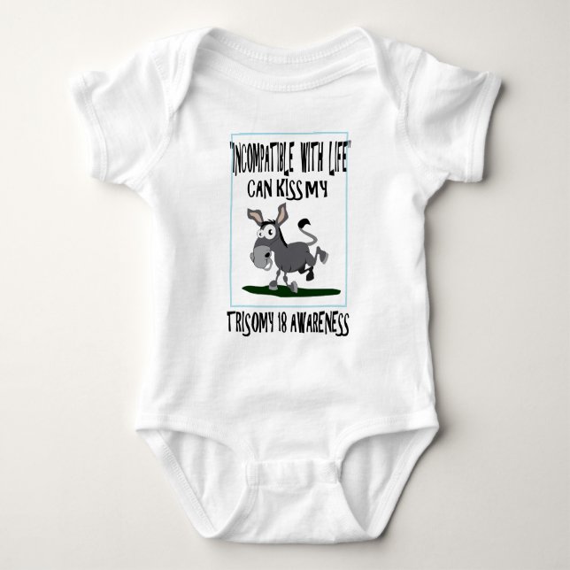 Trisomy 18 Donkey Baby Bodysuit (Front)
