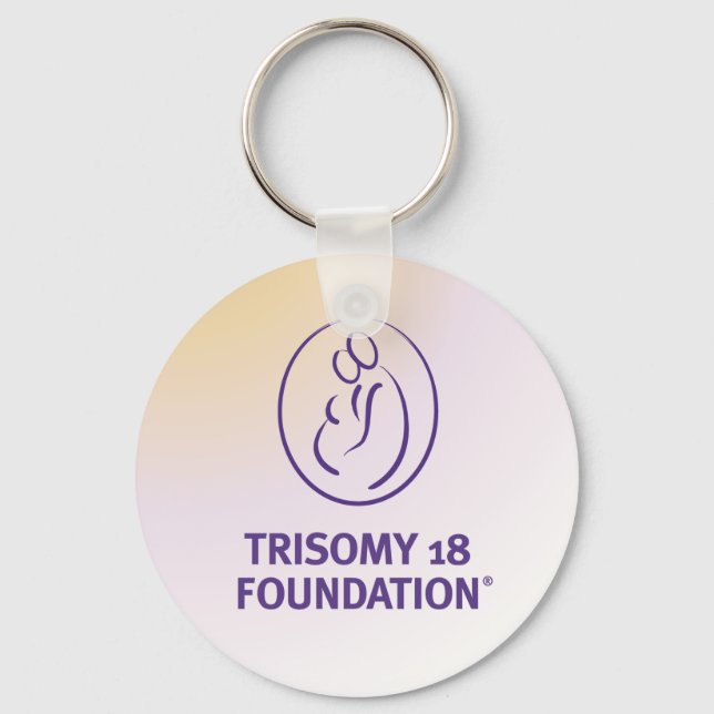 Trisomy 18 Foundation Logo - Multi-Colour Keychain (Front)