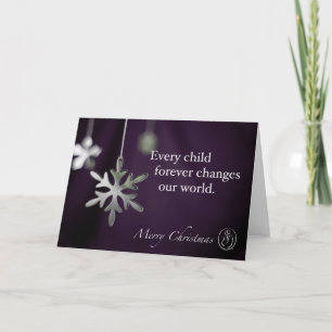 Trisomy 18 Foundation Merry Christmas Snowflakes Q Holiday Card