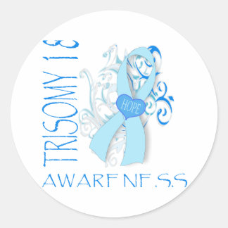 TRISOMY 18, TRISOMY 18 AWARENESS CLASSIC ROUND STICKER