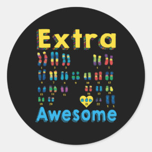 Trisomy 21 Xx Extra Chromosome Girl World Down Syn Classic Round Sticker