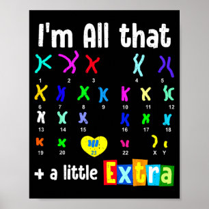 Trisomy 21 xx extra chromosome world down syndrome poster