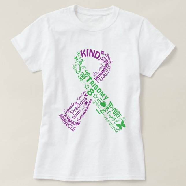 Trisomy 8 Awareness Ribbon T-Shirt (Design Front)