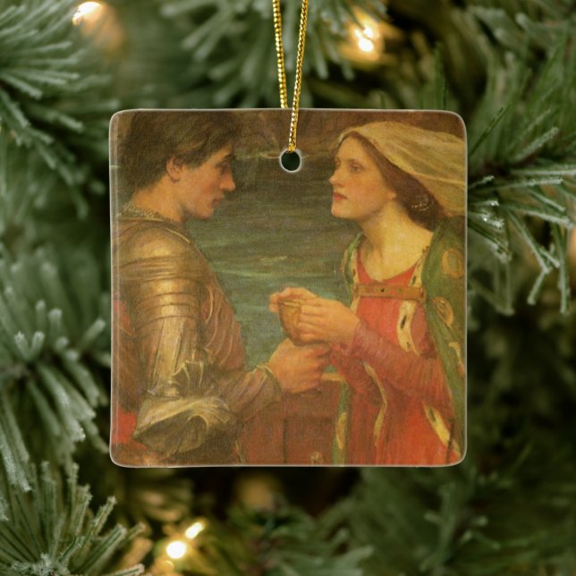 Tristan and Isolde by John William Waterhouse Ceramic Ornament (Tree)