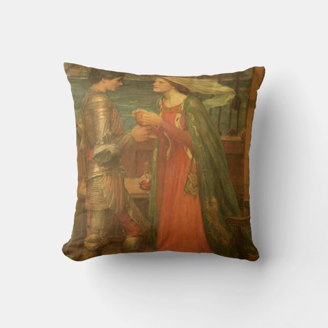 Tristan and Isolde by John William Waterhouse Cushion (Front)