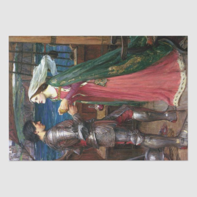 Tristan and Isolde by John William Waterhouse Tissue Paper (Front)