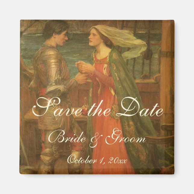 Tristan and Isolde by JW Waterhouse Wedding Magnet (Front)