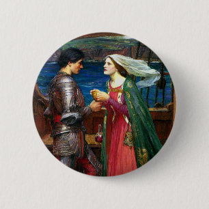 Tristan and Isolde, c. 1916 by John Waterhouse 6 Cm Round Badge