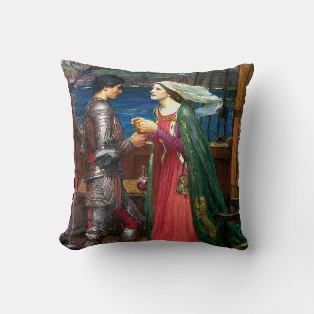 Tristan and Isolde, c. 1916 by John Waterhouse Cushion (Front)