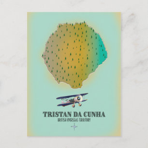 Tristan da Cunha British Overseas Territory map Postcard