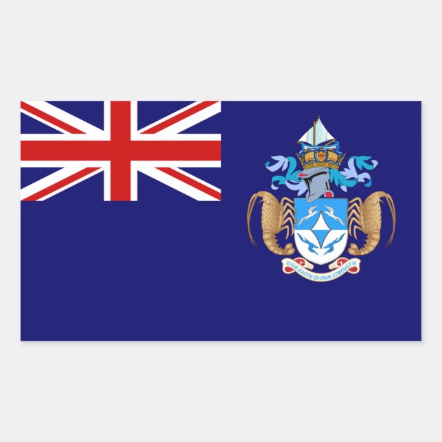 Tristan de Cunha Flag. Britain, British Overseas Rectangular Sticker (Front)