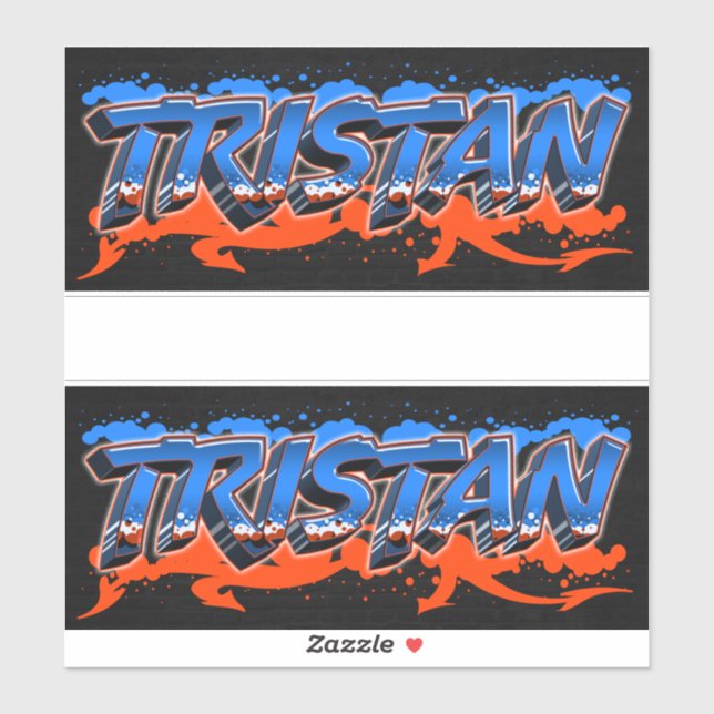 Tristan First Name Graffiti Sticker (Sheet)