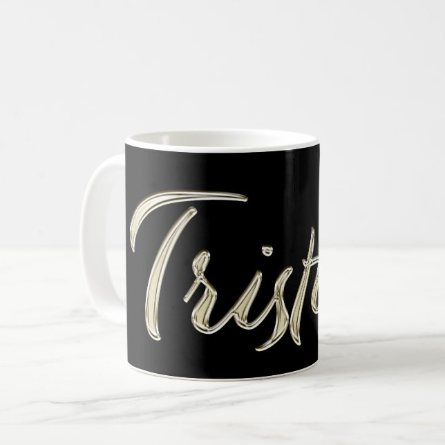 Tristan Name whitegold Tasse Teetasse Kaffetasse Coffee Mug (Front Left)