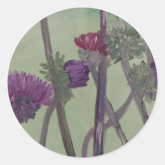 "Tristan's Thistles" Classic Round Sticker (Front)