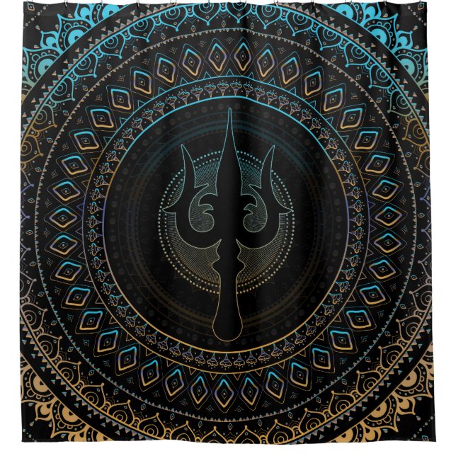 Trisula  -Trident of Shiva Shower Curtain (Front)