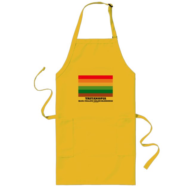 Tritanopia Blue-Yellow Colour Blindness (Medical) Long Apron (Front)