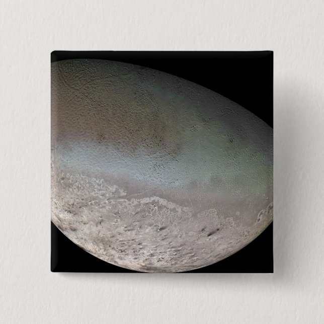 Triton, the largest moon of planet Neptune 15 Cm Square Badge (Front)