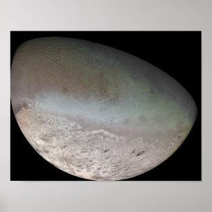 Triton, the largest moon of planet Neptune Poster