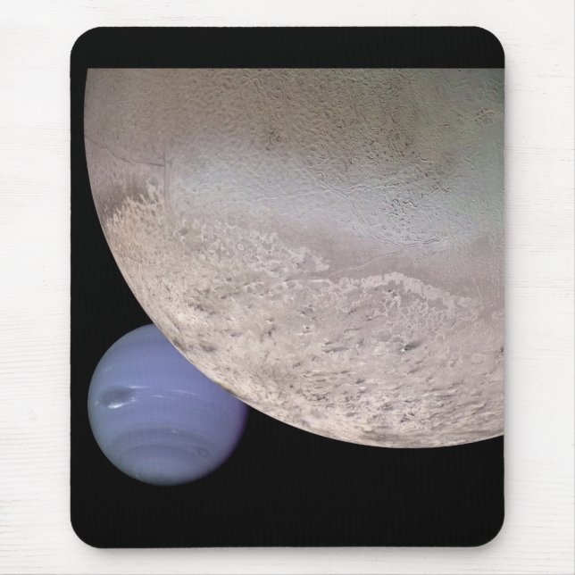 Triton with Neptune in the background NASA Mouse Mat (Front)