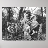 Tritons grooming two horses of the sun in grove