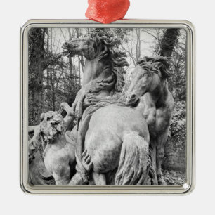 Tritons grooming two horses of the sun metal tree decoration